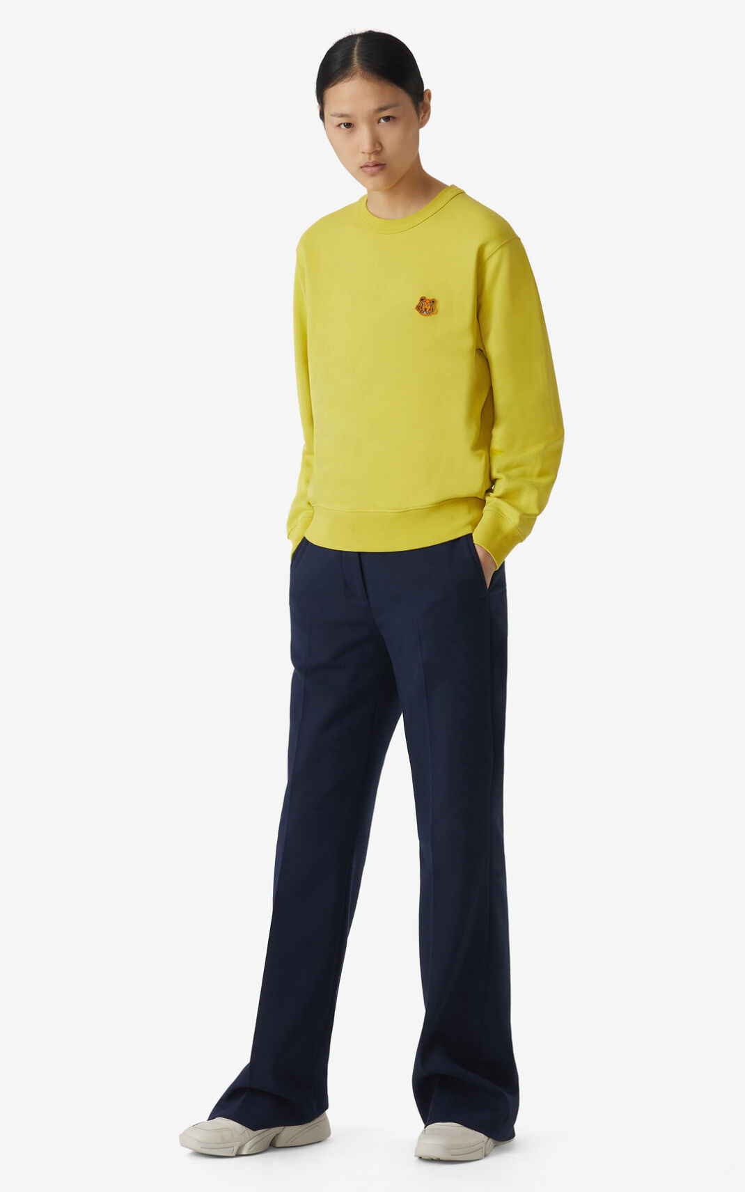 Kenzo Tiger Crest Sweatshirt Bayan Açık Yeşil | 1834-YFNWD